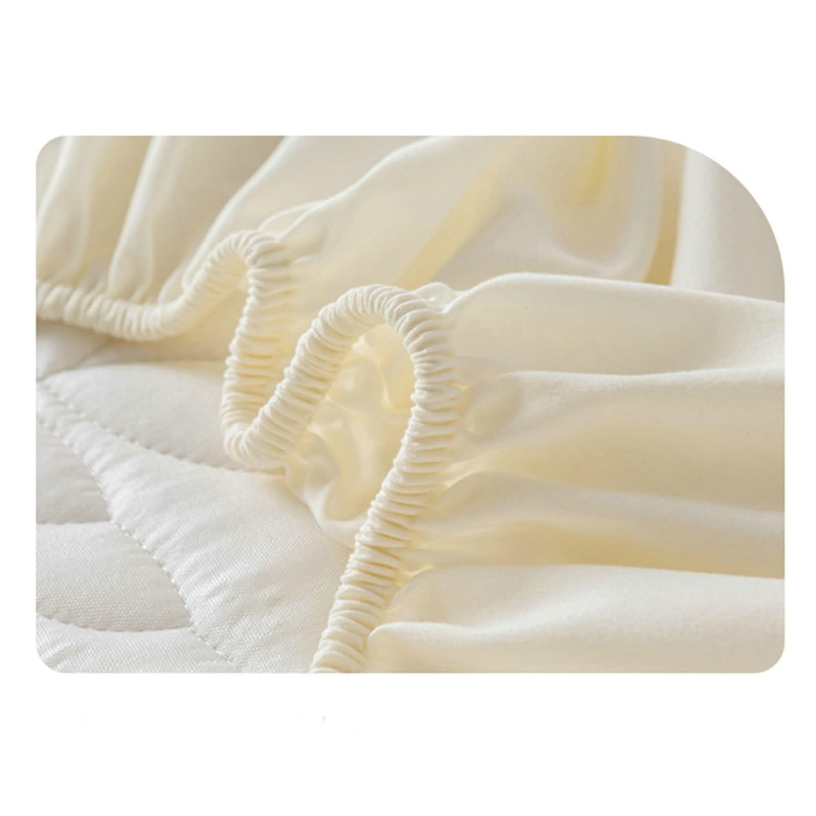 Bettlaken Topper, Bed Sheets Aesthetic Beige Weiß Blumen Weizen Muster Gewaschene Baumwolle 180x200cm