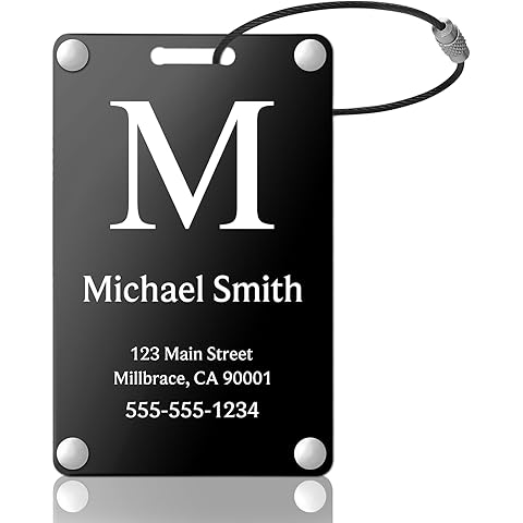 Personalized Luggage Tags: Custom Metal Luggage Tags for Suitcases, Backpacks and B...