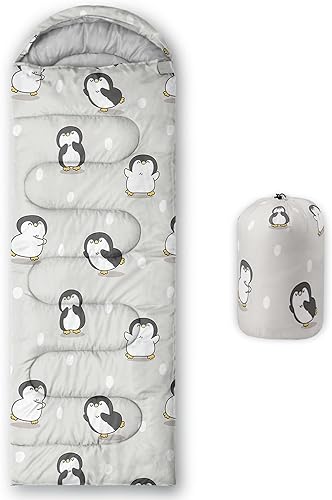 Vista 27 de Axolotl Moon Stars - Saco de dormir para niños, saco de dormir ligero y cálido para clima frío, saco de dormir portátil impermeable para camping