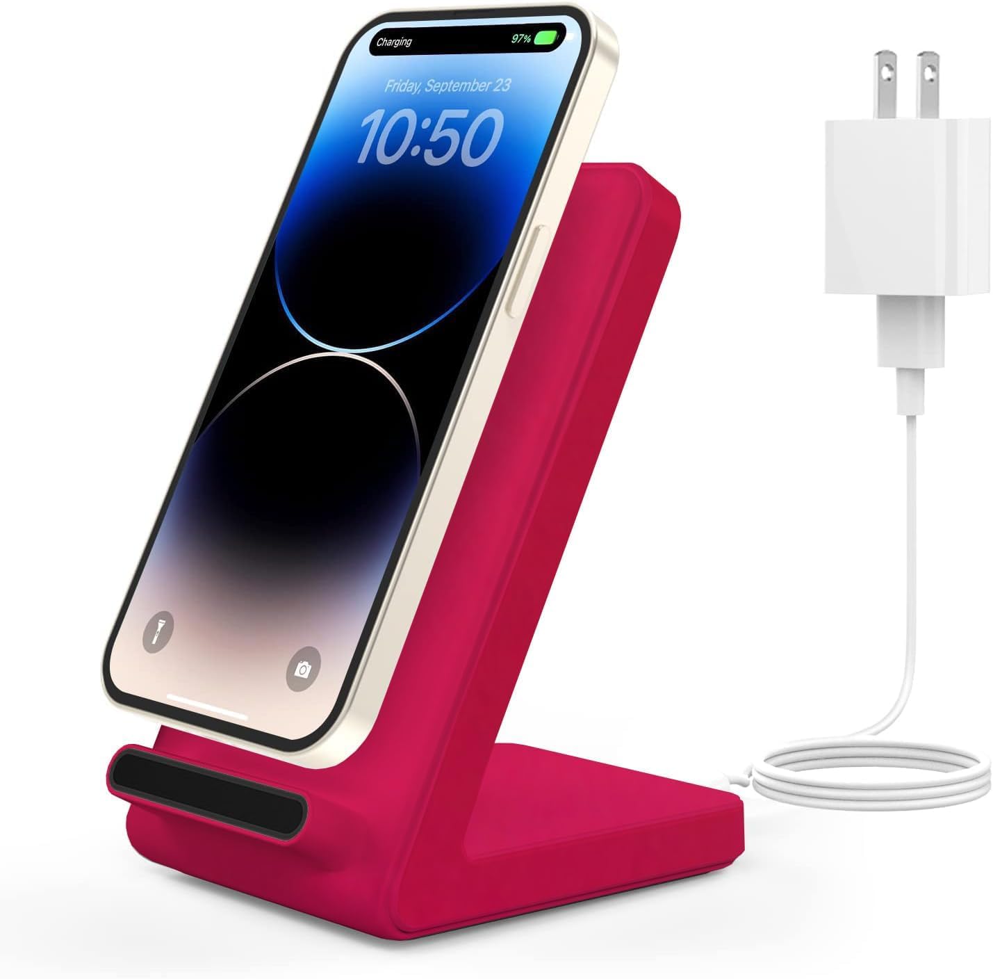 JoyGeek Wireless Charger for S22/S21/S20/S10/S9 +/Ultra, Note 20/10/9 Wireless Charging Stand for iPhone 15/14/13/12 Pro Max/Pro/Mini, SE 11 X XR XS MAX X 8 Plus (Adapter Included)