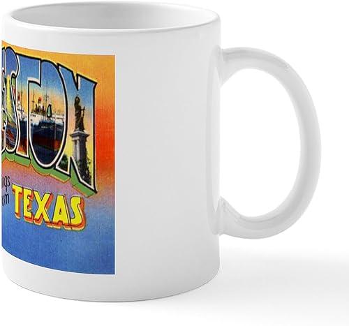 CafePress Galveston Texas Greetings - Taza de café de cerámica, taza de té, 11 onzas CafePress Galveston Texas Greetings - Taza de café de cerámica, taza de té, 11 onzas