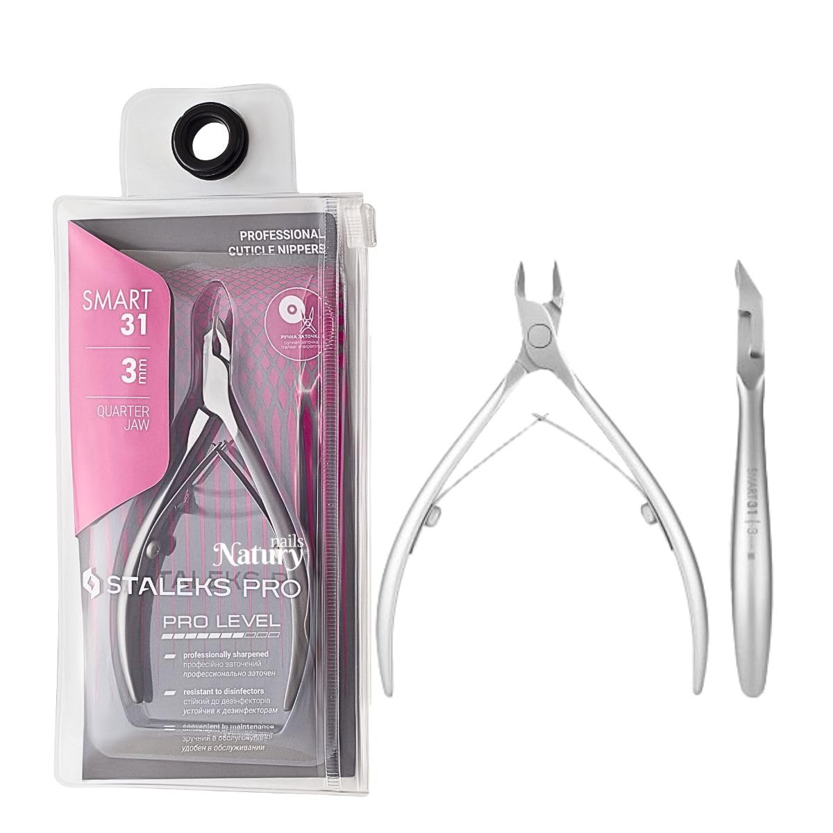 STALEKS PRO by Natury Nails Pinza professionale per cuticole 3 mm. Acciaio inossidabile. (Smart 31-3mm)