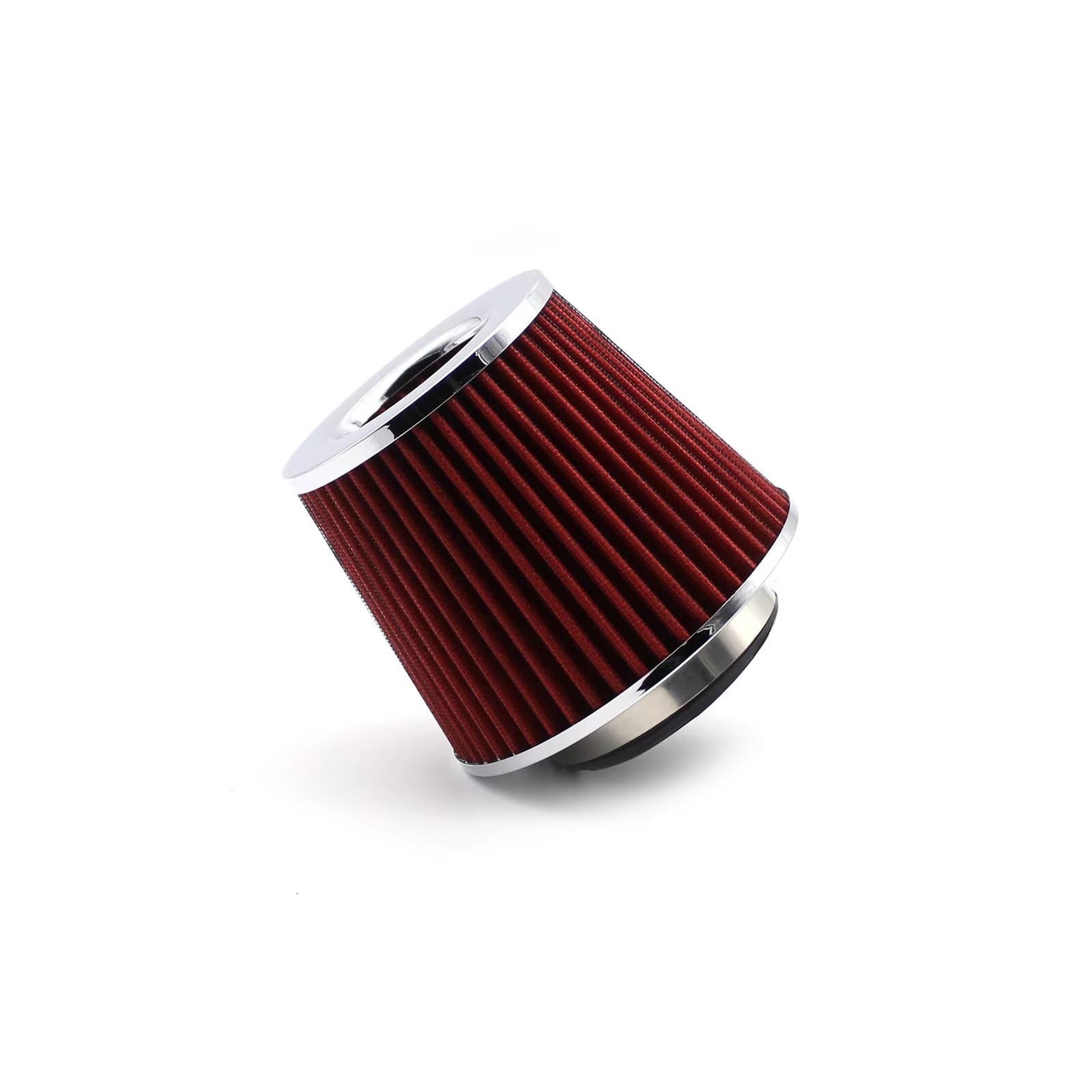 Filtro De Aire Coche Para Entrada Aire Motor Coche Carreras Deportivo 90 80 76 70 63MM Filtro Alto Flujo Filtros Universales Frío 2,5 3 "3, Pulgadas(Red)