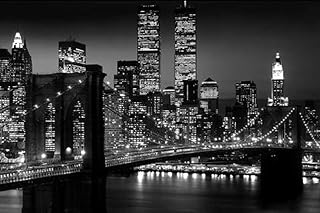 Empire 105530 New York Manhattan Brooklyn bridge Poster Noir et blanc 91.5 x 61 cm