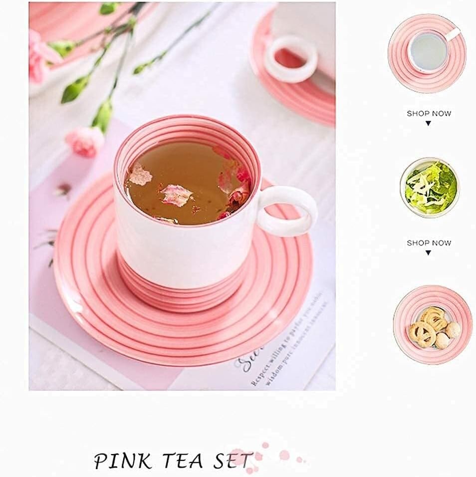 Household Coffee Cup Set with Saucer, Elegant Afternoon Tea Cup Saucer Set for Home, Office, and Gifts