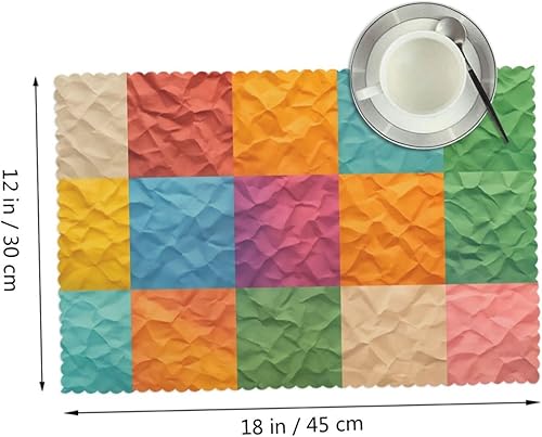 Miniatura 2 de Juego de 4 manteles individuales rectangulares, resistentes al calor, de papel, impresos, para cocina, comedor