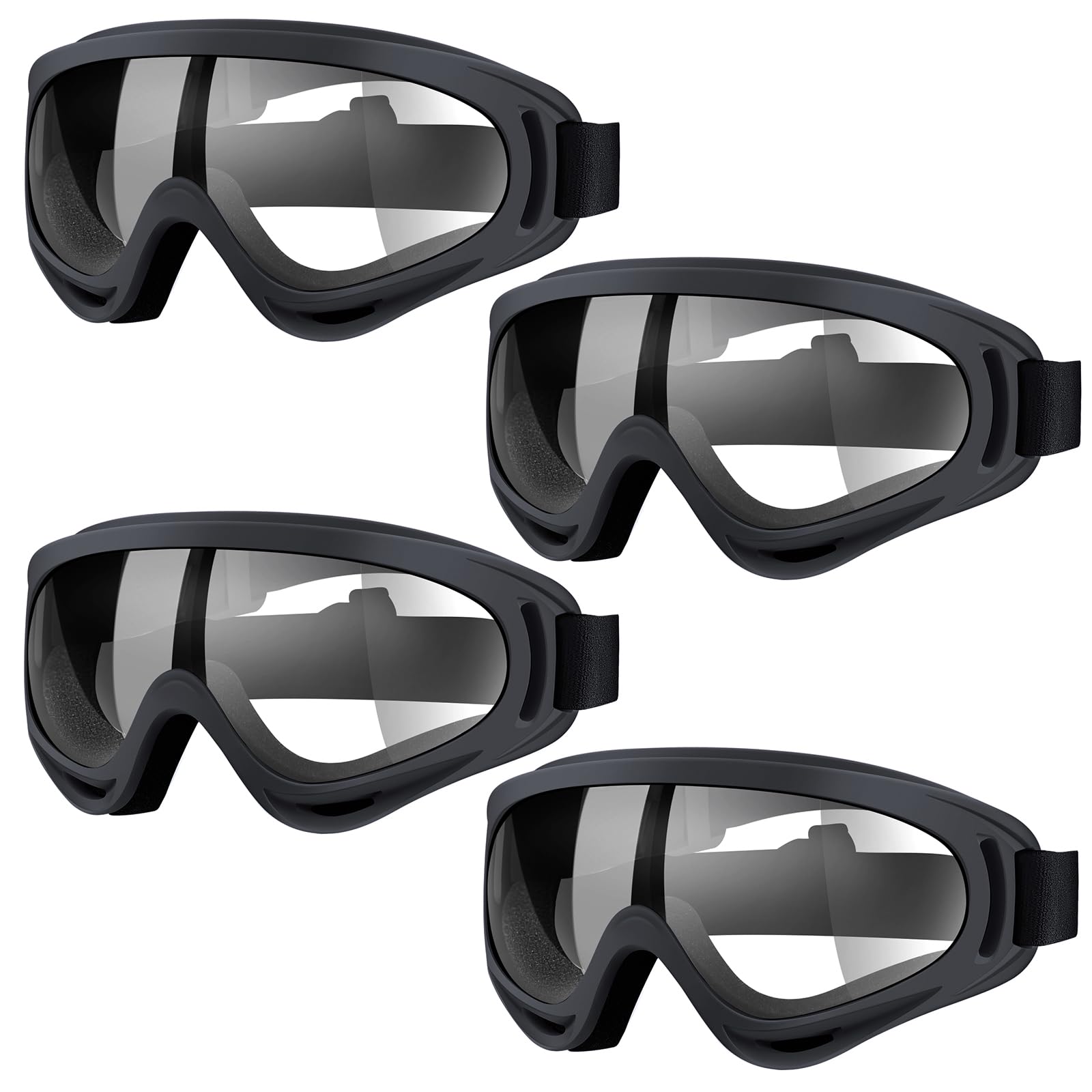 Occhiali da moto per bambini, confezione da 4, occhiali da equitazione, ATV, occhiali da motocross, occhiali da sci per ragazzi, uomini, donne, adulti