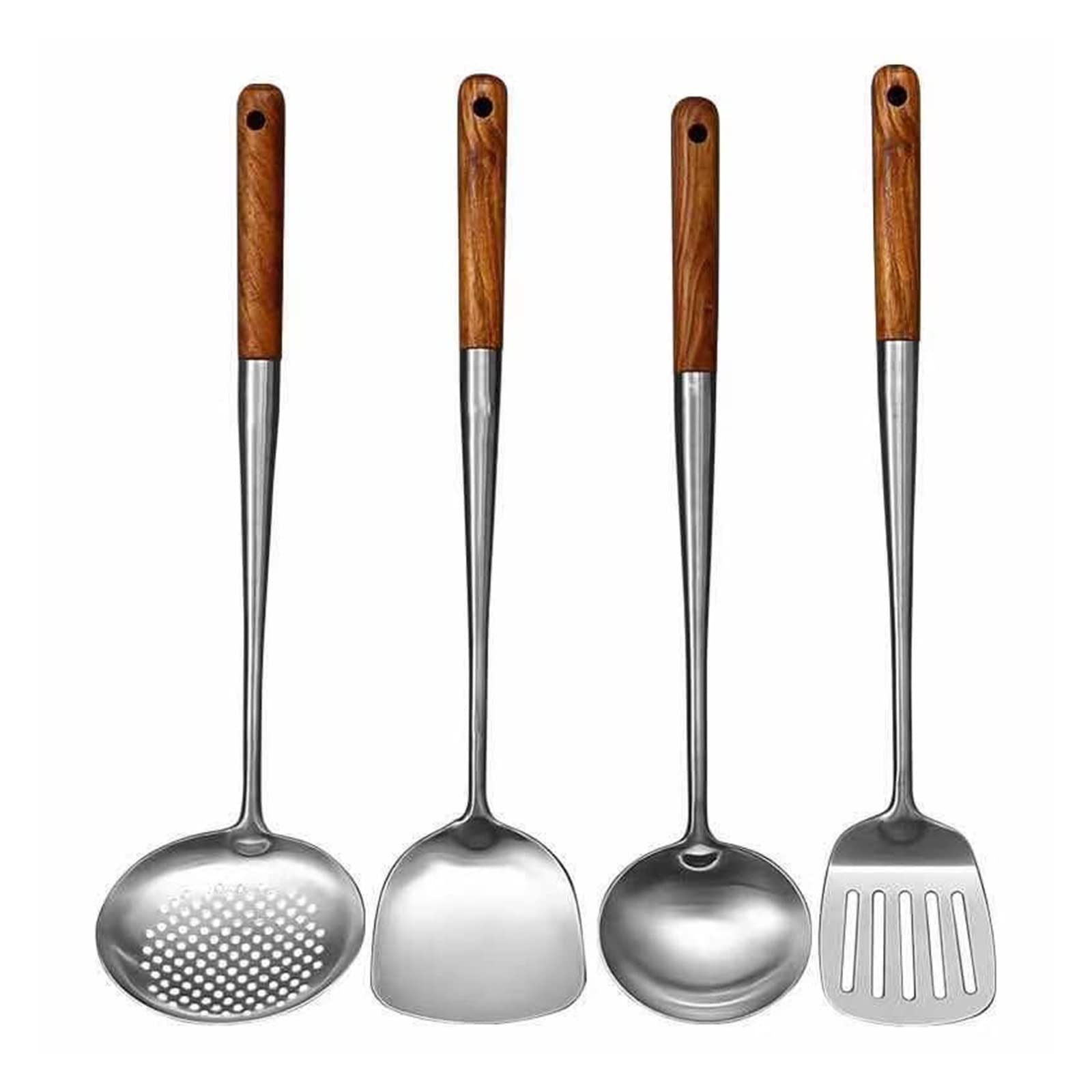 MYUYEE Stainless Steel Wok Spatula Kitchen Slotted Rice Spoon Ladle Cooking Tools Utensil Set Utensilio