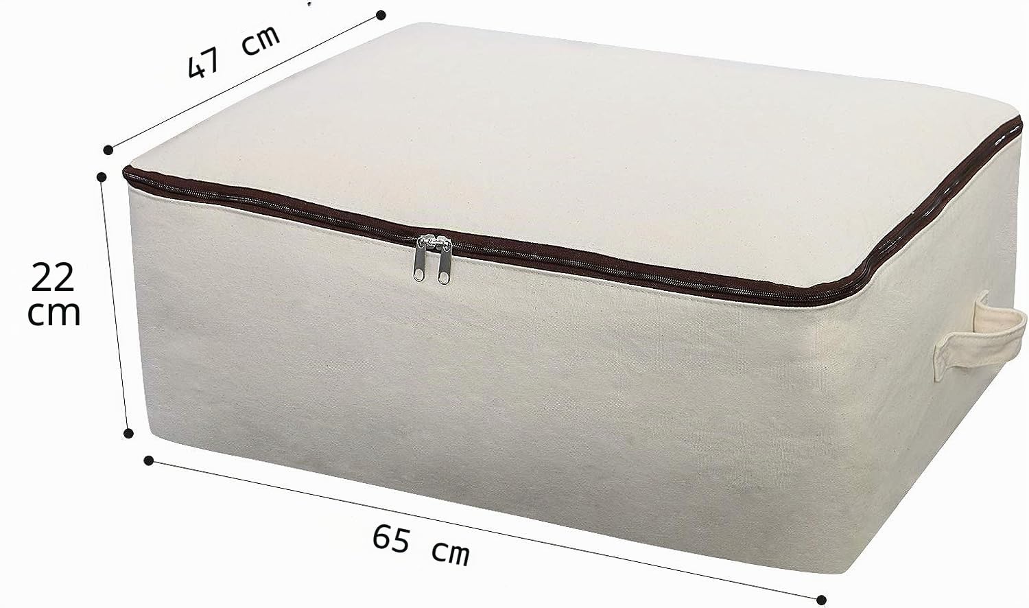 Lot de 3 grands sacs de rangement réutilisables 100 % coton doux pour armoire, placard, chambre à coucher, dortoir universitaire, beige