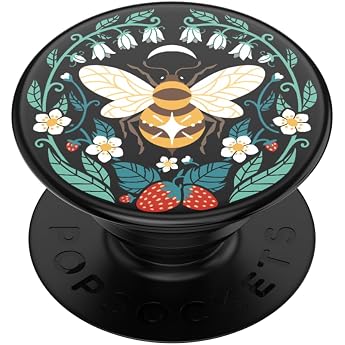PopSockets PopGrip - Extendable Stand and Grip with Interchangeable Top for Smartphones and Tablets - Bee Boho