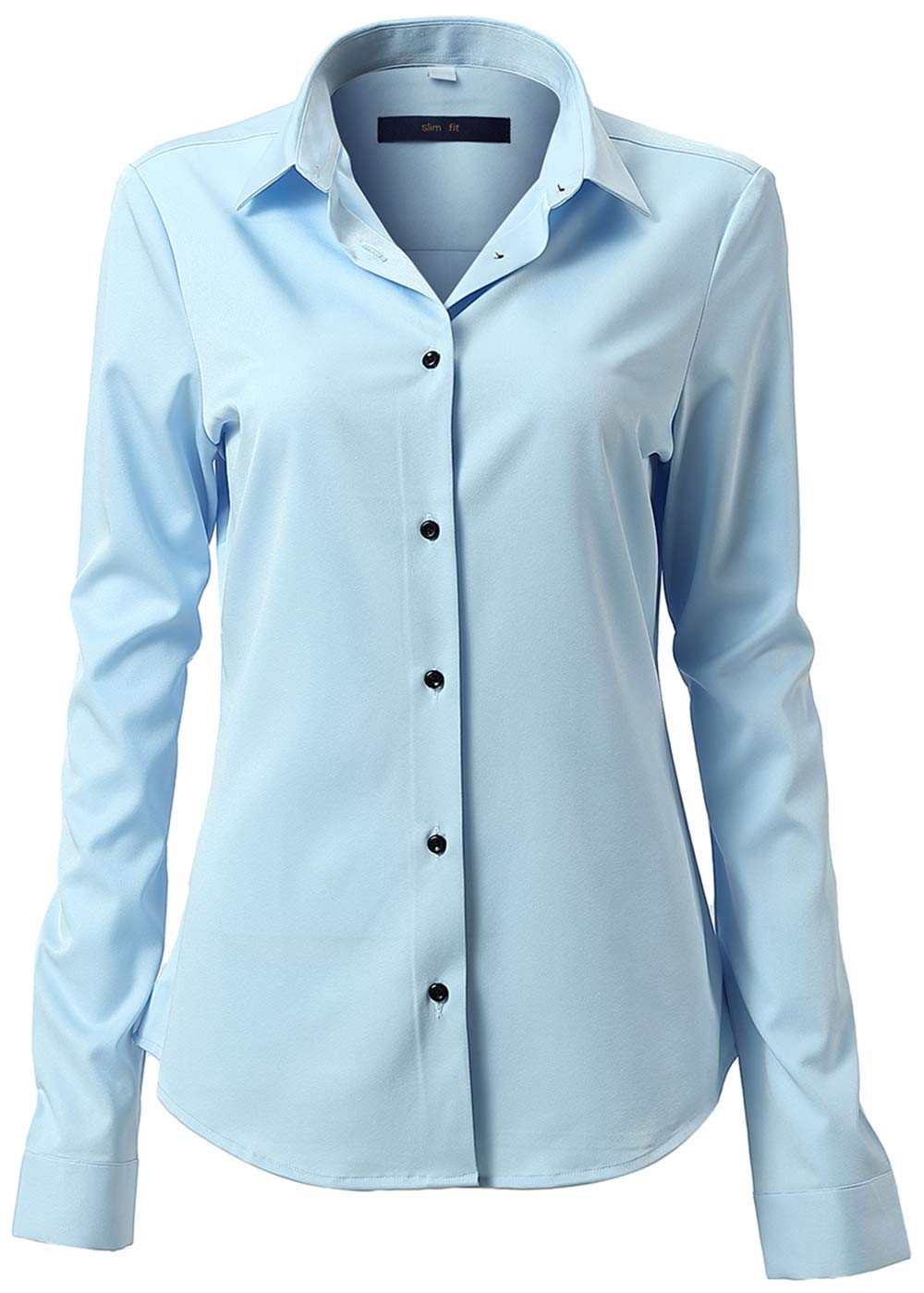 FLY HAWK Koszula damska bluzka basic włókno bambusowe koszula koszula slim fit koszule robocze z długim rękawem stretch koszule czas wolny biznesowa elegancka koszula rozmiar 34 do 52