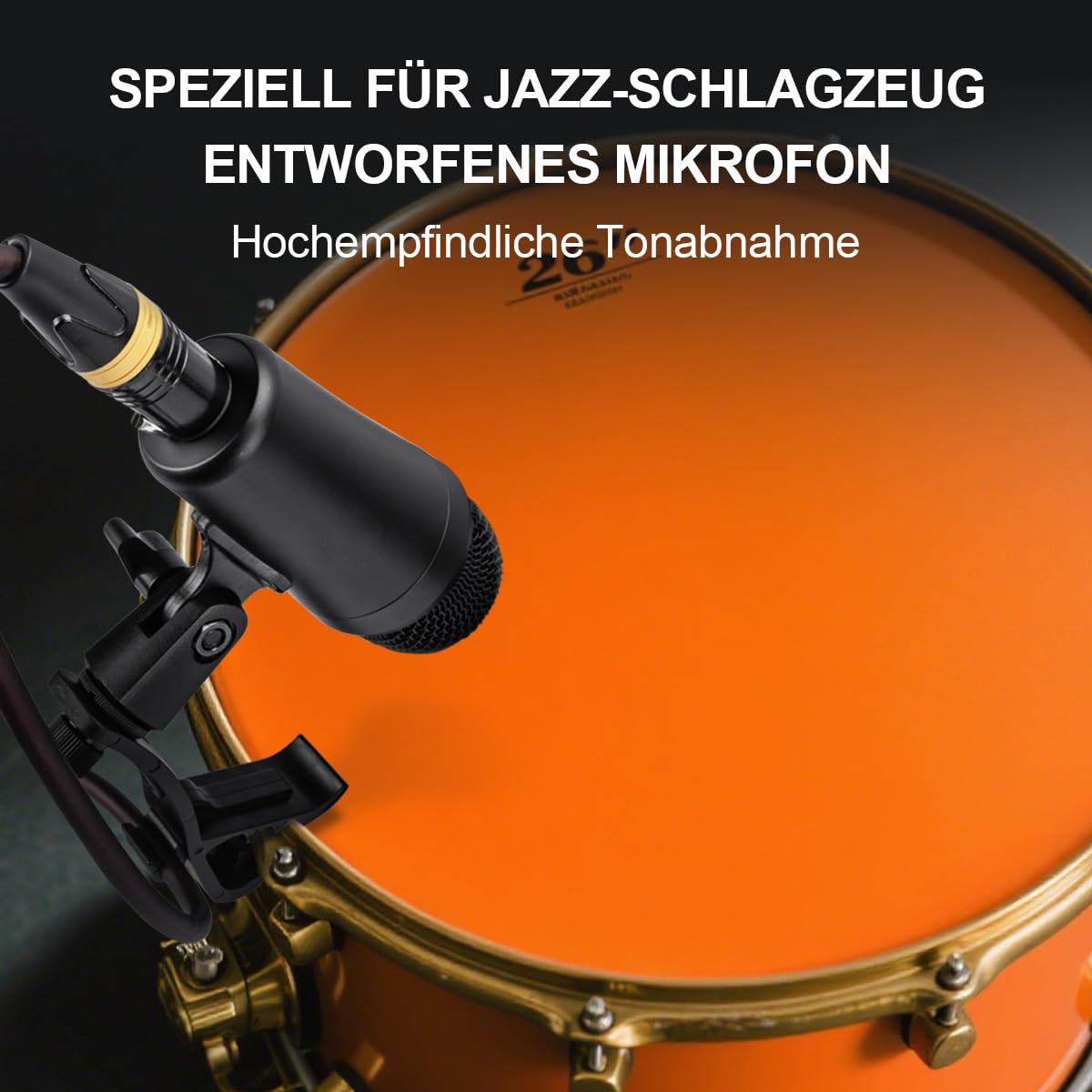 W IN-MIX G7 7-teiliges kabelgebundenes dynamisches Schlagzeug-Mikrofon-Set (Ganzmetall) - Kick-Bass, Tom/Snare und Becken-Mikrofon für Schlagzeug, Gesang, andere Instrumente komplett mit Gewindeclip