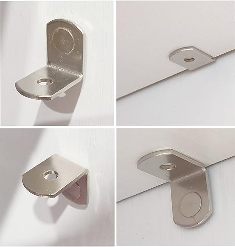 Miniatura 3 de Pinzas para estantes de 14 pulgadas, 20 soportes en forma de L con agujero para gabinetes, estantes, Wodrob, muebles, niquelado