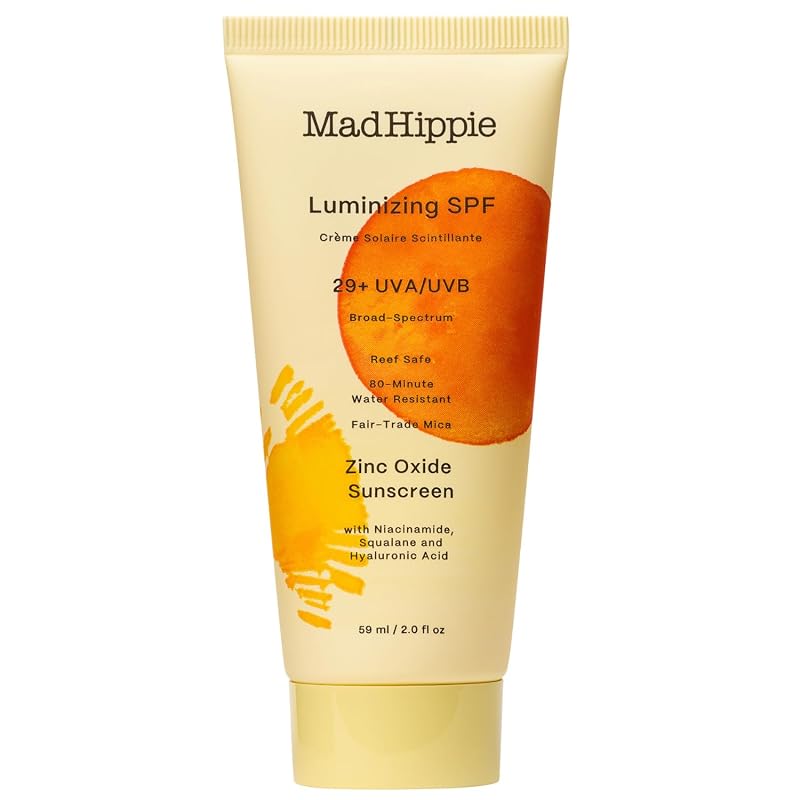 Protetor solar facial Mad Hippie Luminizing FPS 29+, óxido de zinco, com niacinamida e ácido hialurônico, 59 g
