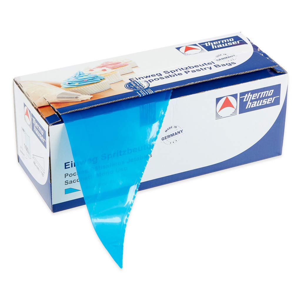 thermohauser Einweg-Spritzbeutel (Kunststoff PE), Maximum Grip, blau, 100 Stück, 46,0 x 23,0 x 0,0075 cm