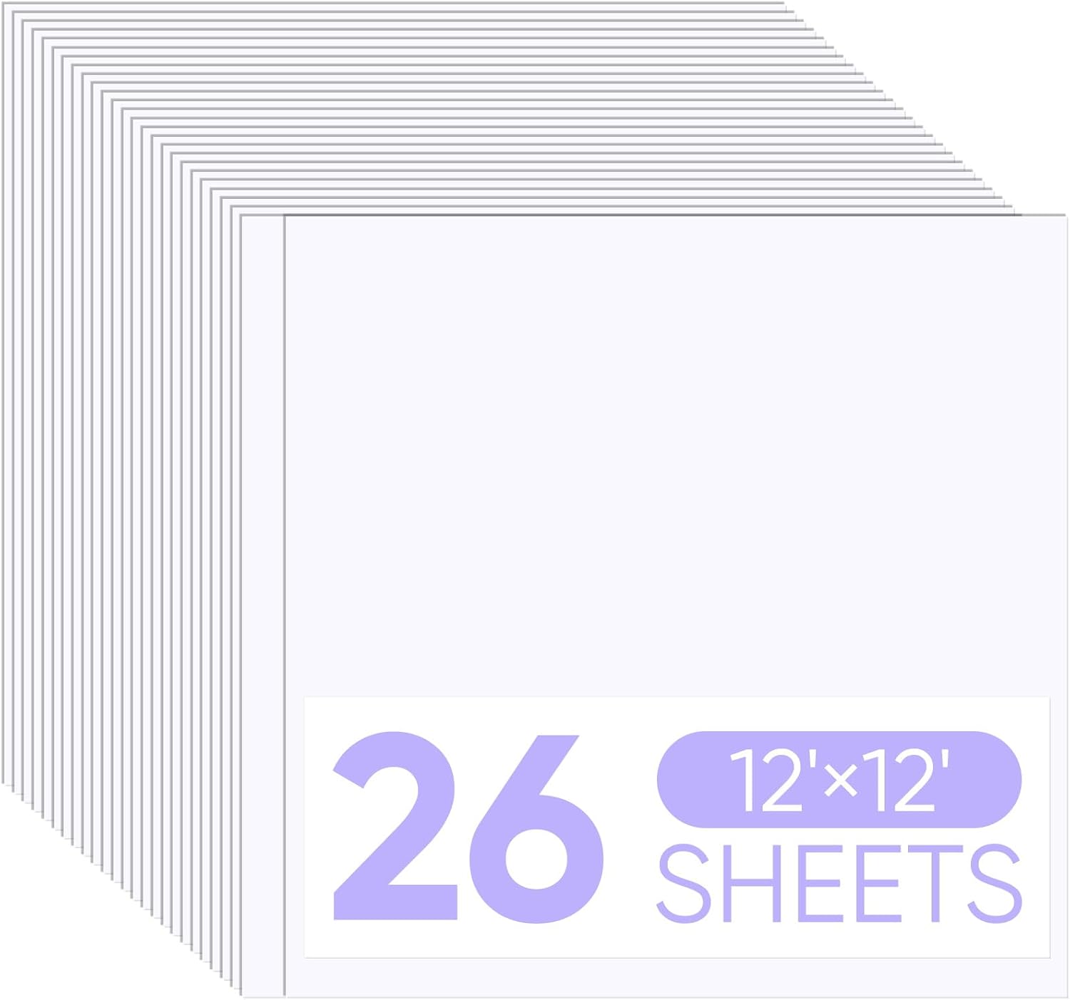 26 Sheets White Cardstock Paper 12x12, 65lb Thick Card Stock 12x12 Bright White Scrapbook Paper for Cricut Printer, Card Making, Invitations, Photo Albums, DIY Crafts, School Projects, Smooth Surface