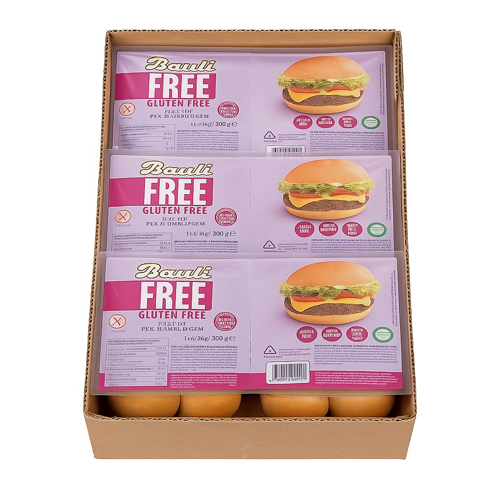 Panini per Hamburger Senza Glutine 6x300g – Pane Morbido e Genuino, Fonte di Fibre – Senza Alcol e Conservanti, Ideale per Celiaci – Pane Gluten Free Soffice e Gustoso per Panini e Toast Gourmet