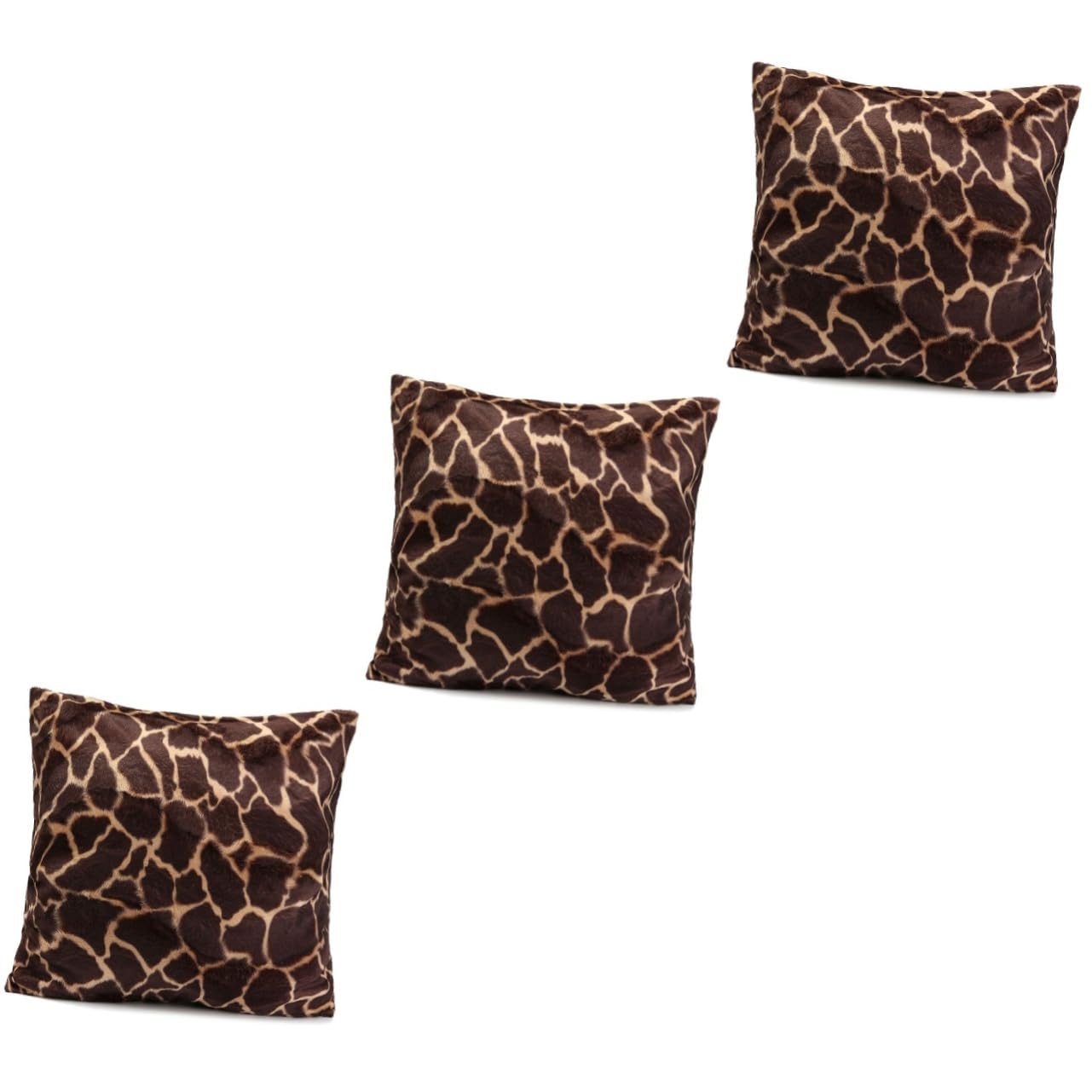 Housse de coussin en peluche motif léopard lot de 3 taies carrées et rectangulaires