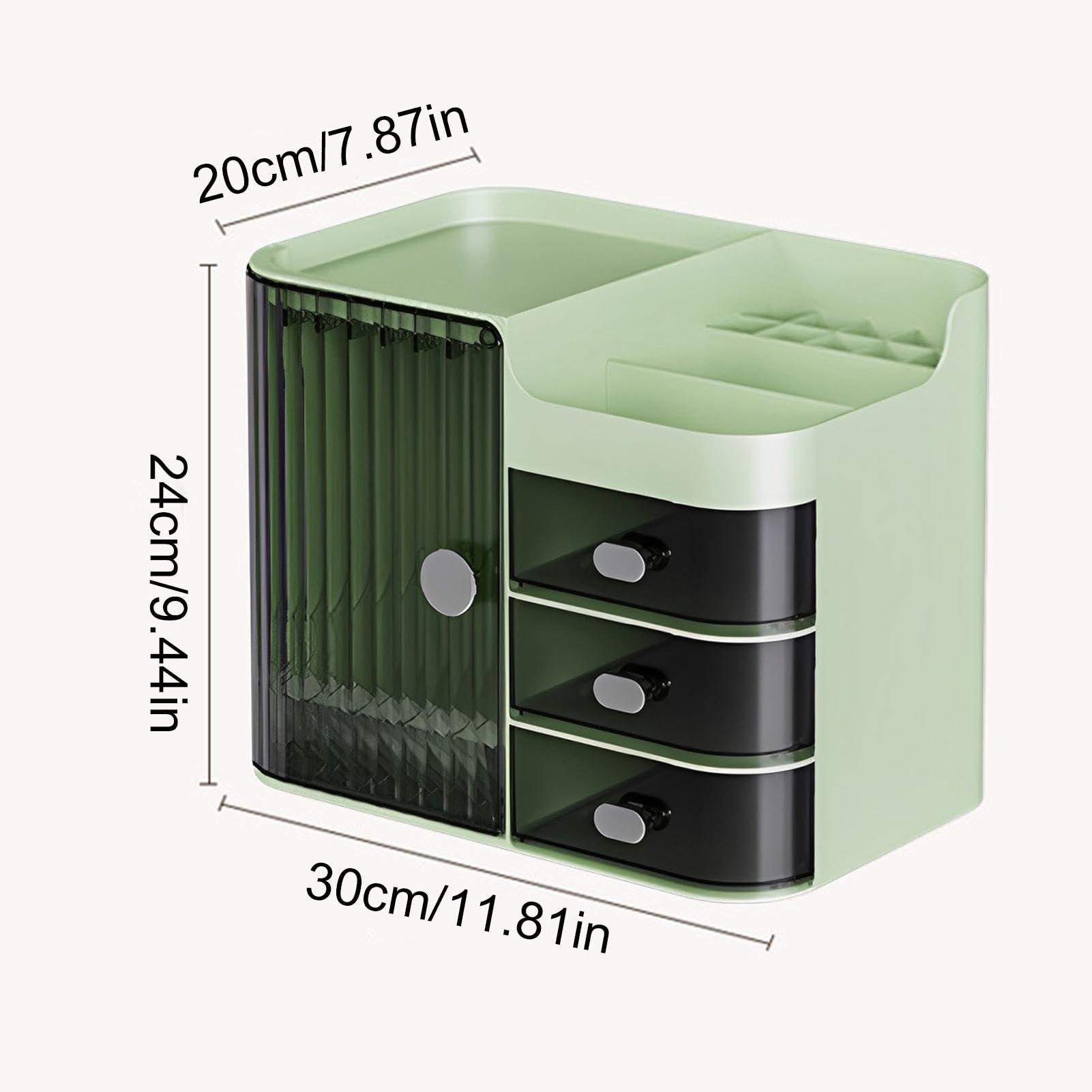 Boîte de rangement pour cosmétiques – Tiroir de bureau de grande capacité | avec plusieurs compartiments | Récipient cosmétique idéal pour femme pour mascara, pinces à cheveux, produits à sourcils, etc