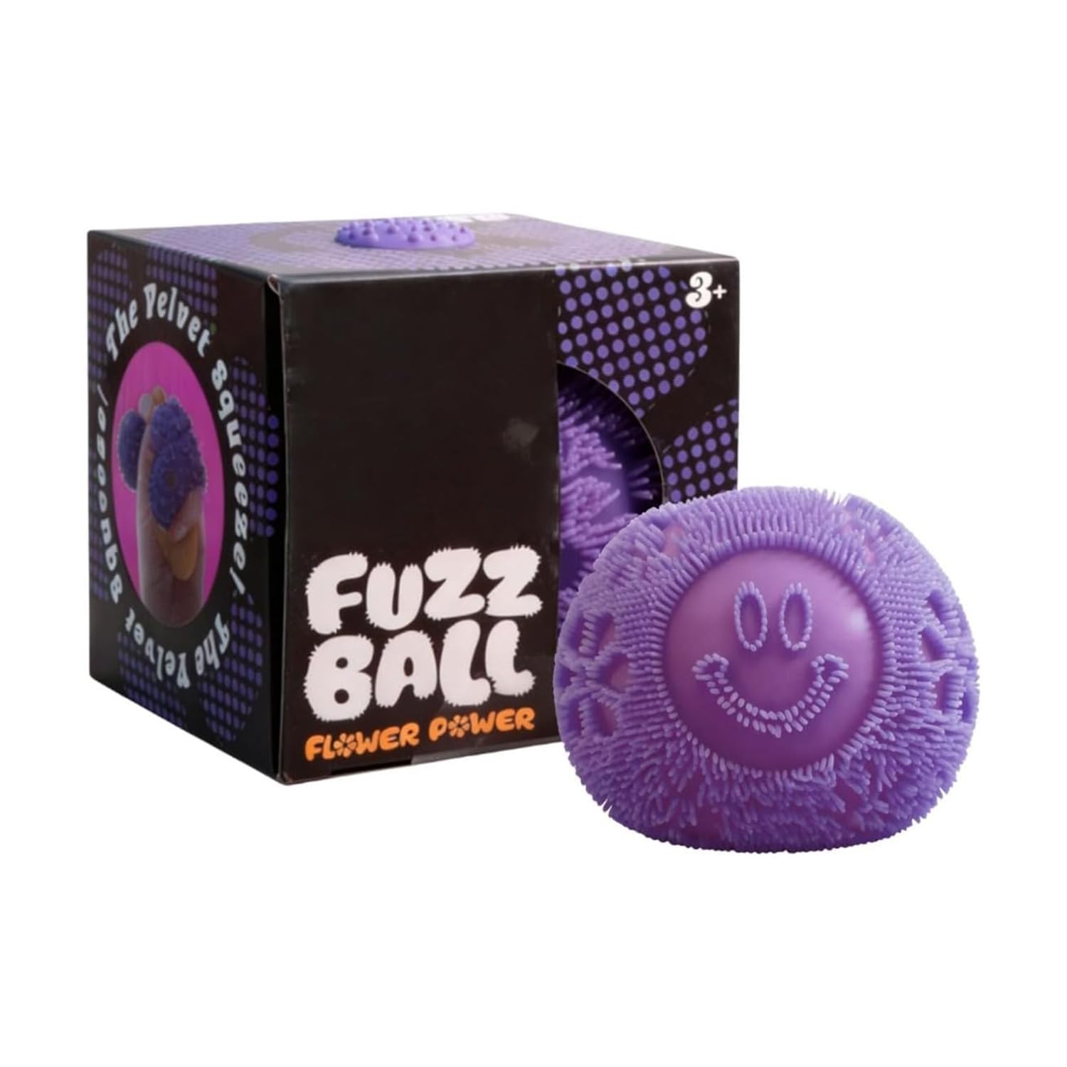 Fuzz Ball Smiley Face Squeeze Toy,Soft TPR Spiky Sensory Ball for Anxiety Relief, Squishy Stress Ball,Easter Birthday Party Gift, Stress Anxiety Relief for Adults and Teens with Autism Hands (Purple)