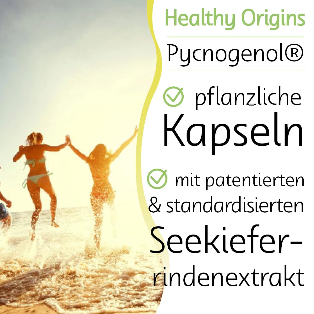 Healthy Origins, Pycnogenol, 120 vegane Kapseln, 100mg Pycnogenol je Dosis, Glutenfrei, GMO frei, Geschmacksneutral