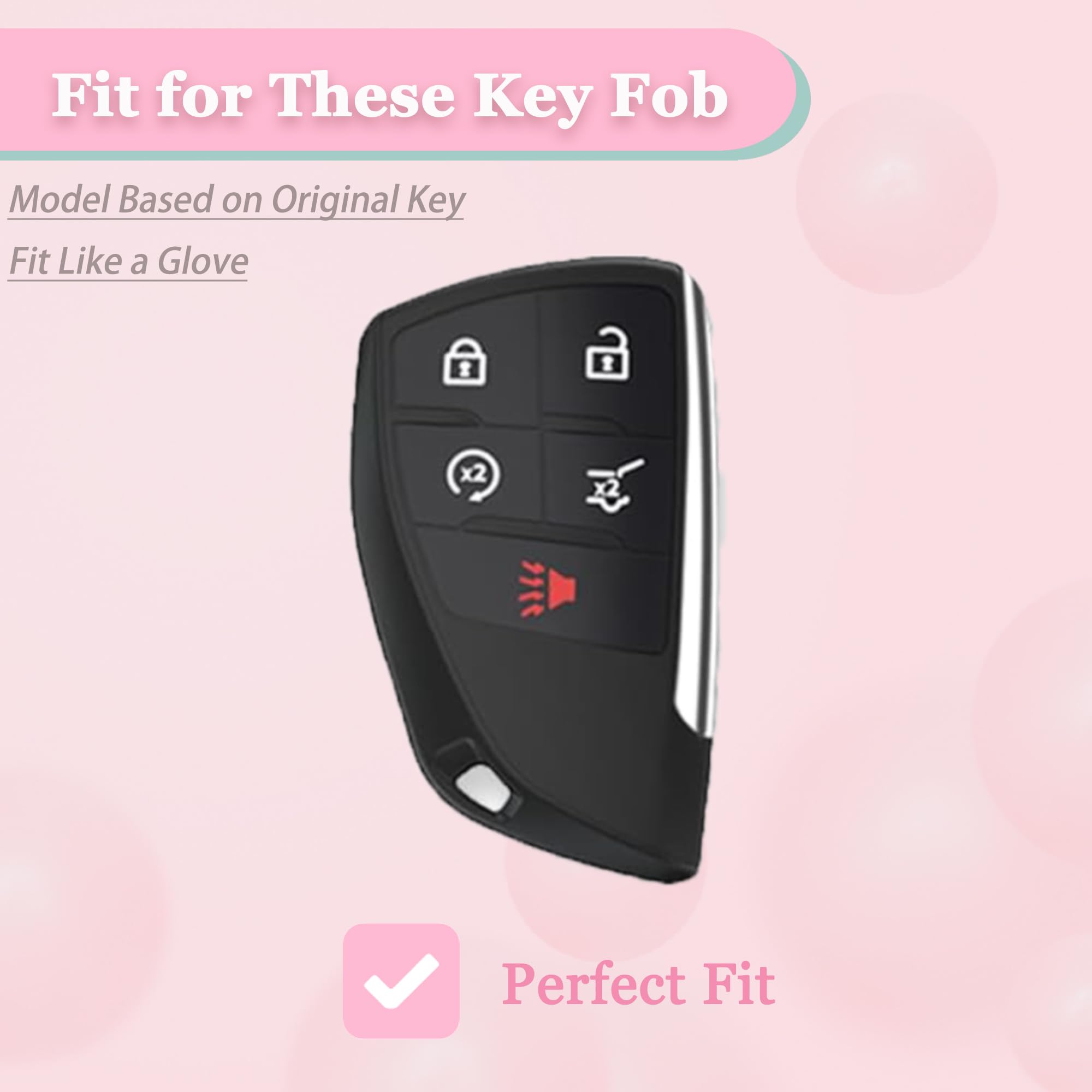 Chevy Key Fob Cover Case - Soft TPU Protector For 2021-2024 Tahoe, Suburban, Yukon, Silverado