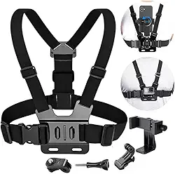 Suporte Peito Peitoral Para Celular E Câmera Esportiva Gopro Chest Band Ajustável 360° Colete Para Vídeo E Filmagem Esporte Moto E Bike Compatível Smartphone, Camera Ação Confortável