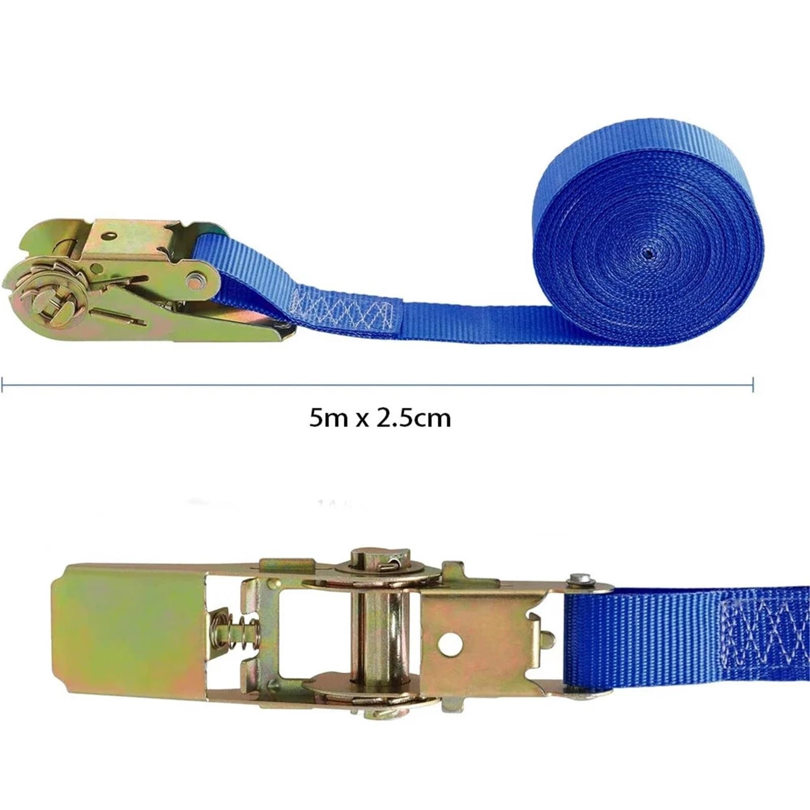 sangle moto Confezione da 6 cinghie di ancoraggio a cricchetto, 5 m × 25 mm con doppi ganci a J, resistenza al carico 800 kg for fissare il su camion, rimorchi, camper