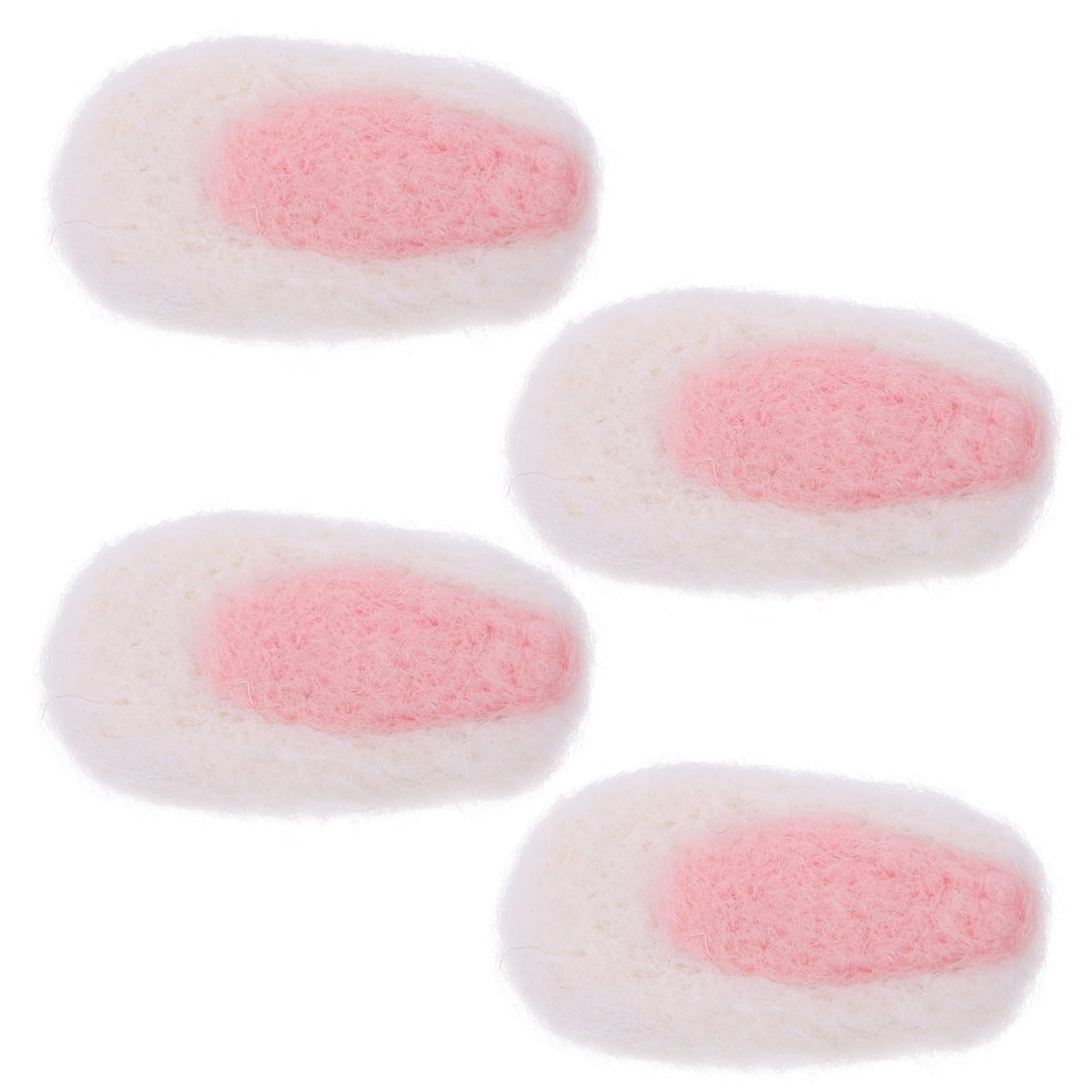 NUOBESTY 8 Pcs Wool Felt Fun Cute Rabbit Felt Bunny Ears Animal Ear Headband DIY Wool Felt Lovely Headdress Props Hair Ties Kids Headdress DIY Props Accessories White Baby Bendable