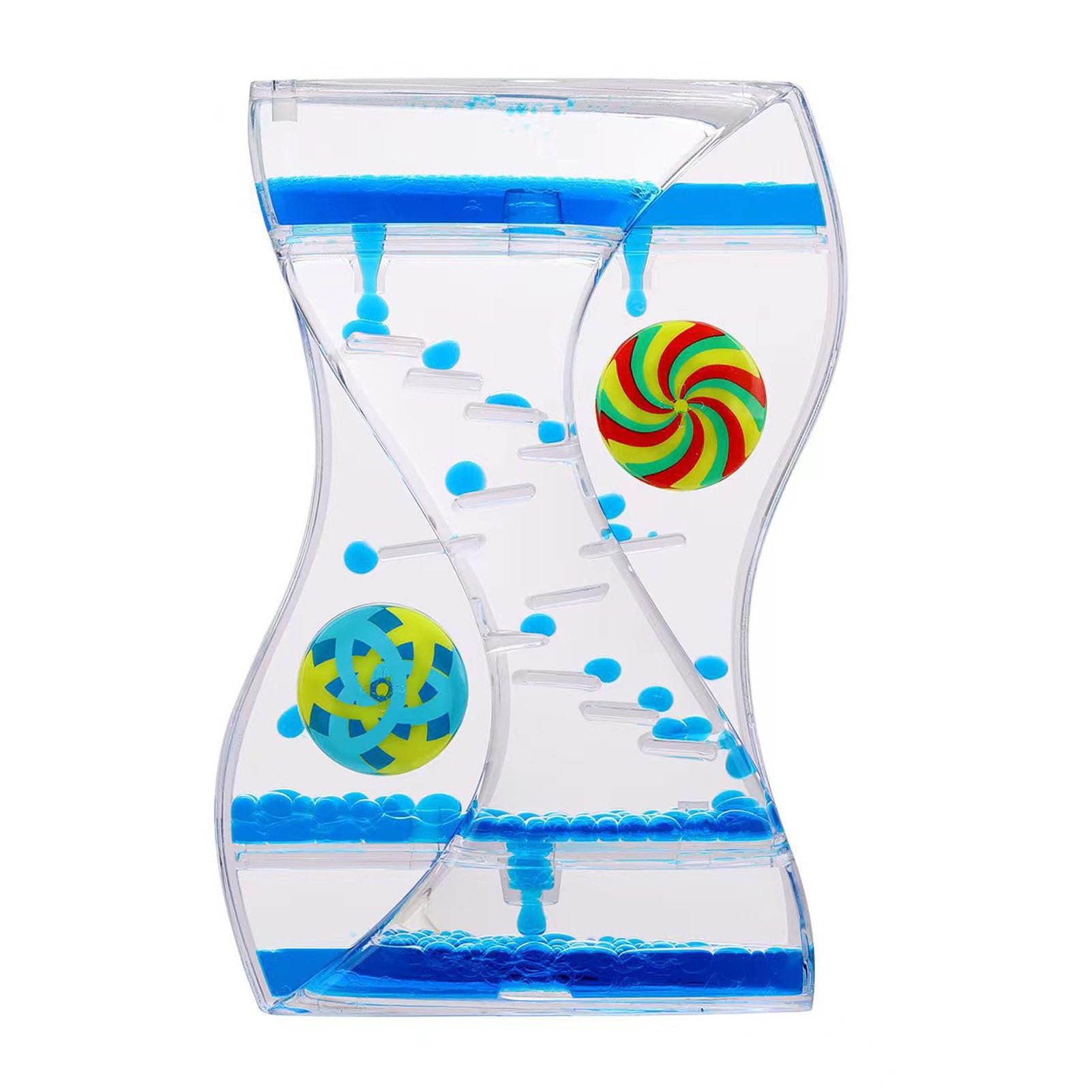 Sensory Toy Liquid Motion Bubble Timer for Relaxation Autism, ADHD,Sensory Needs,Stress Relief, Anxiety, Liquid Hourglass Toy for Kids and Adults (Blue)
