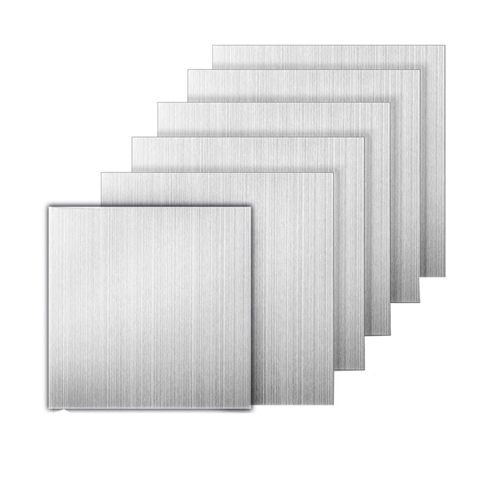 304 Edelstahl Quadratische Blechplatte Flach Gebürstet Metall Poliert für DIY Handwer(2x200x200mm)