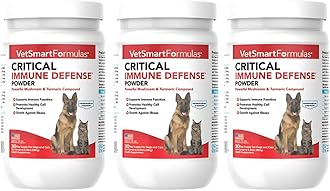 Critical Immune Defense for Dogs & Cats; Supports Normal Cell Growth - Turkey Tail, Reishi, Shiitake and Maitake Mushroom Formula with Patented White Turmeric Root Extract