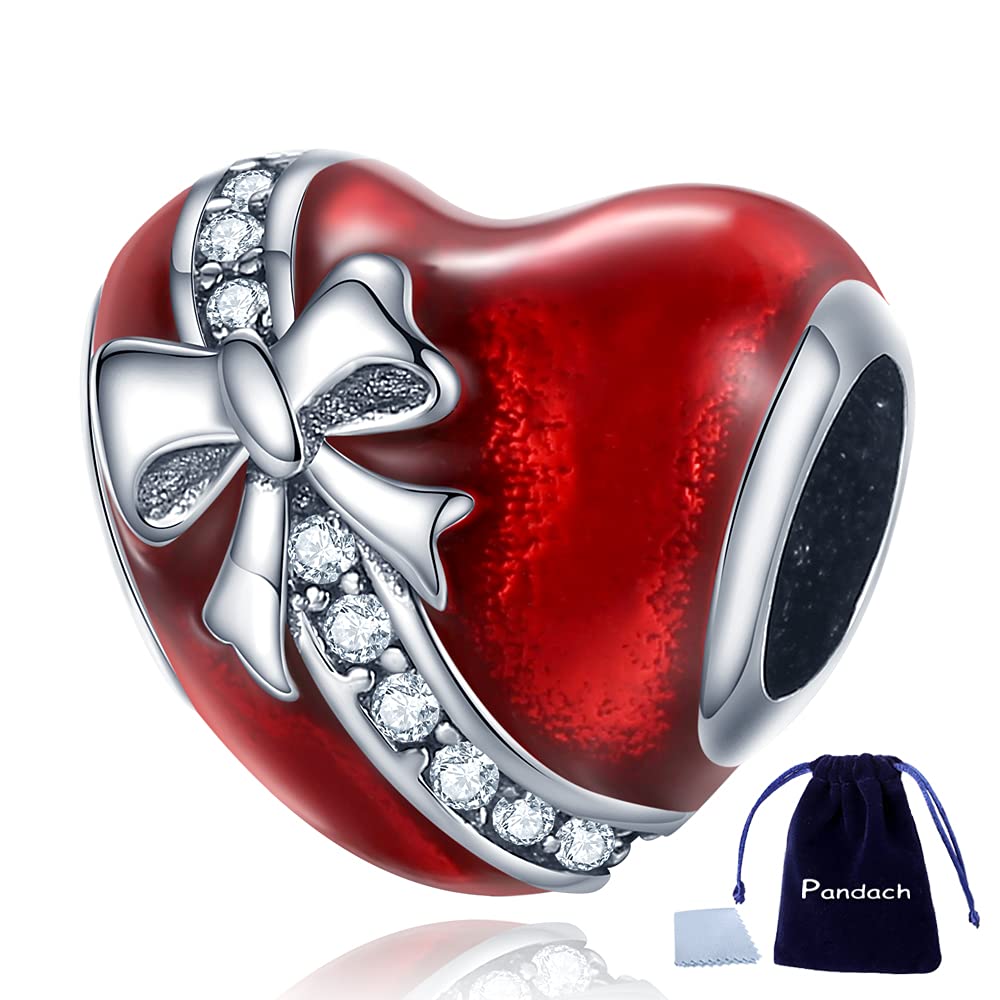 Pandach925 Sterling Silver Charms for Bracelets Necklace with 5A CZ Stones Dangle Pendant Bead Jewelry Beads Gifts for Women