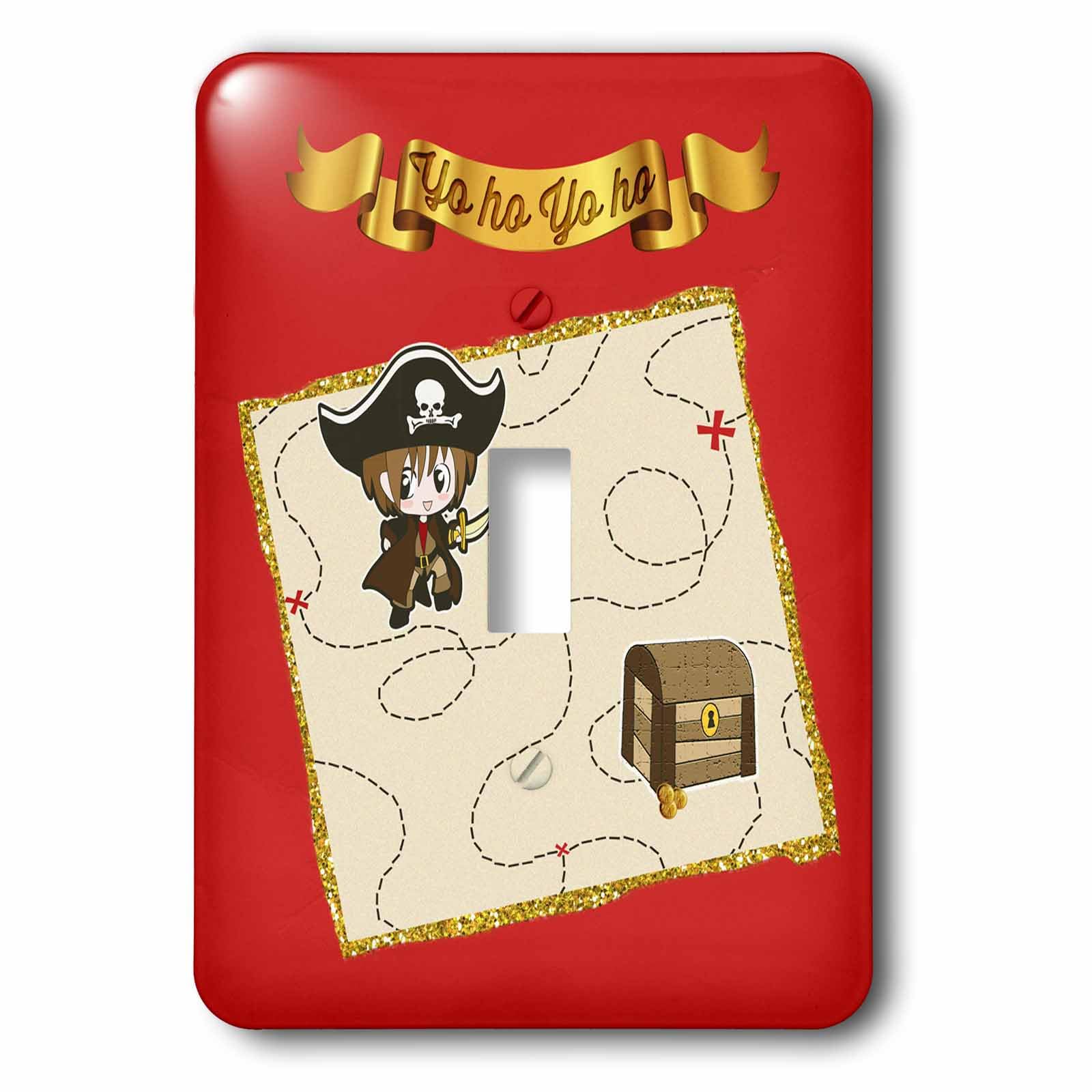 Bannière en or Yo Ho 3dRose lsp_212215_1 carte de pirate multicolore