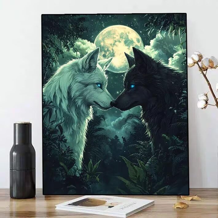 DIY Diamond Painting Loup vue nocturne 5D Diamant Complet Kits Adulte - 3