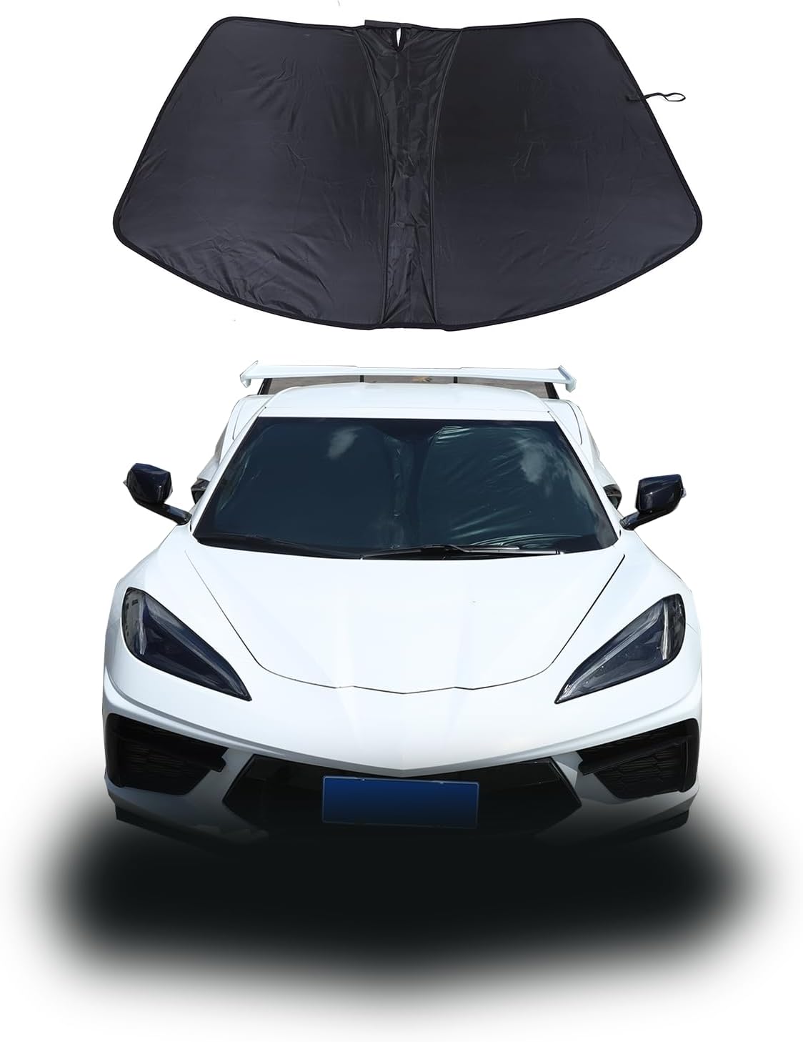 Windshield Sun Shade Compatible with C8 Corvette 2020-2025 Accessories, Front Window Shades Cover for Windshield Sun Visor Screen Protector, Block UV Rays Cool