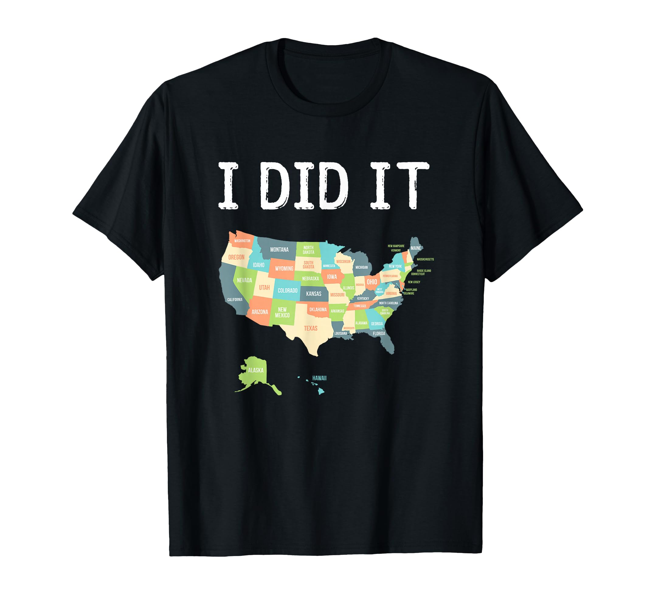 Visited All 50 States Gift, USA map Gift for T-Shirt