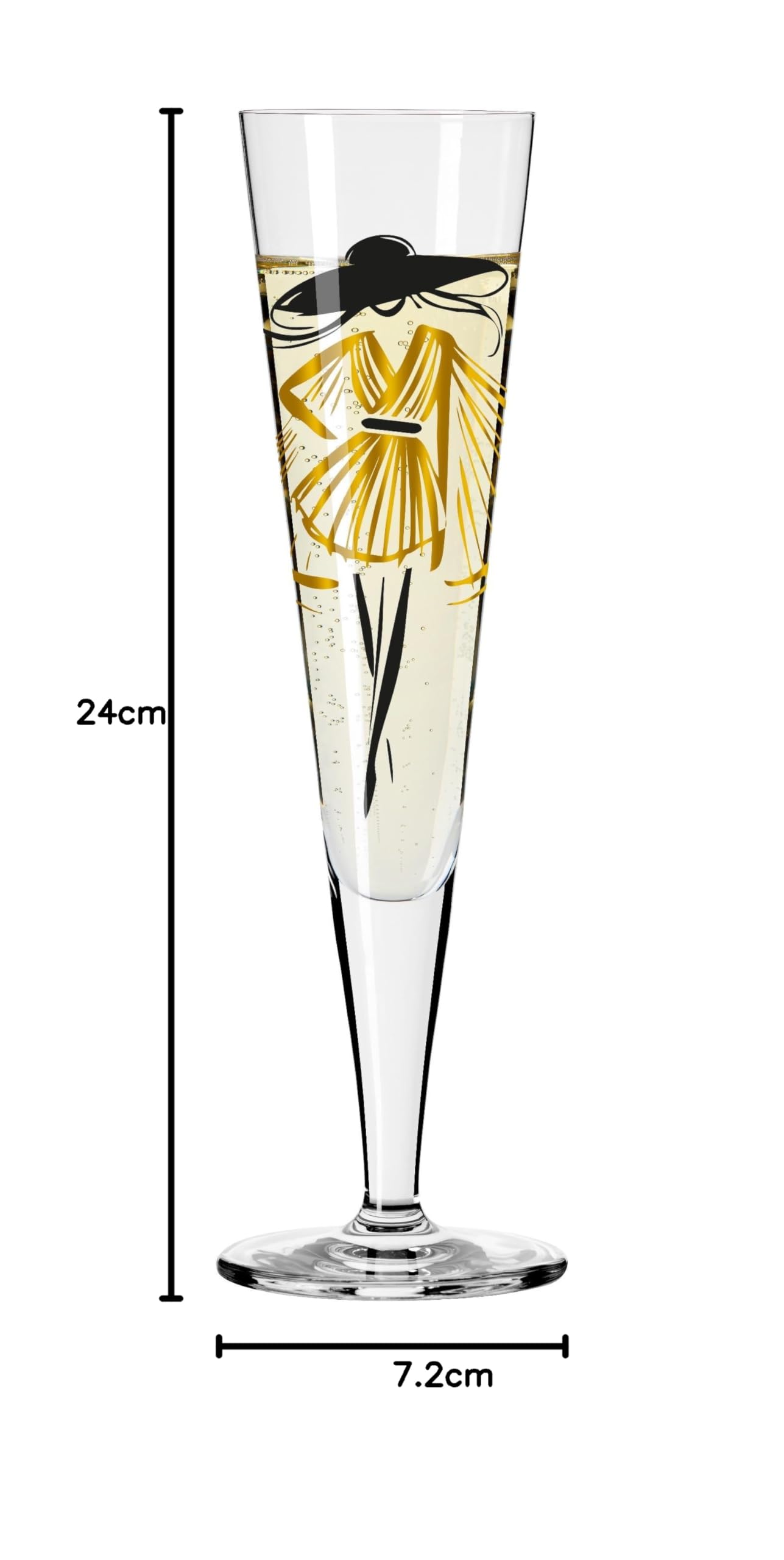 RITZENHOFF 8114003 Fashion Flûte à champagne 200 ml avec motif femme avec chapeau – Fabriqué en Allemagne