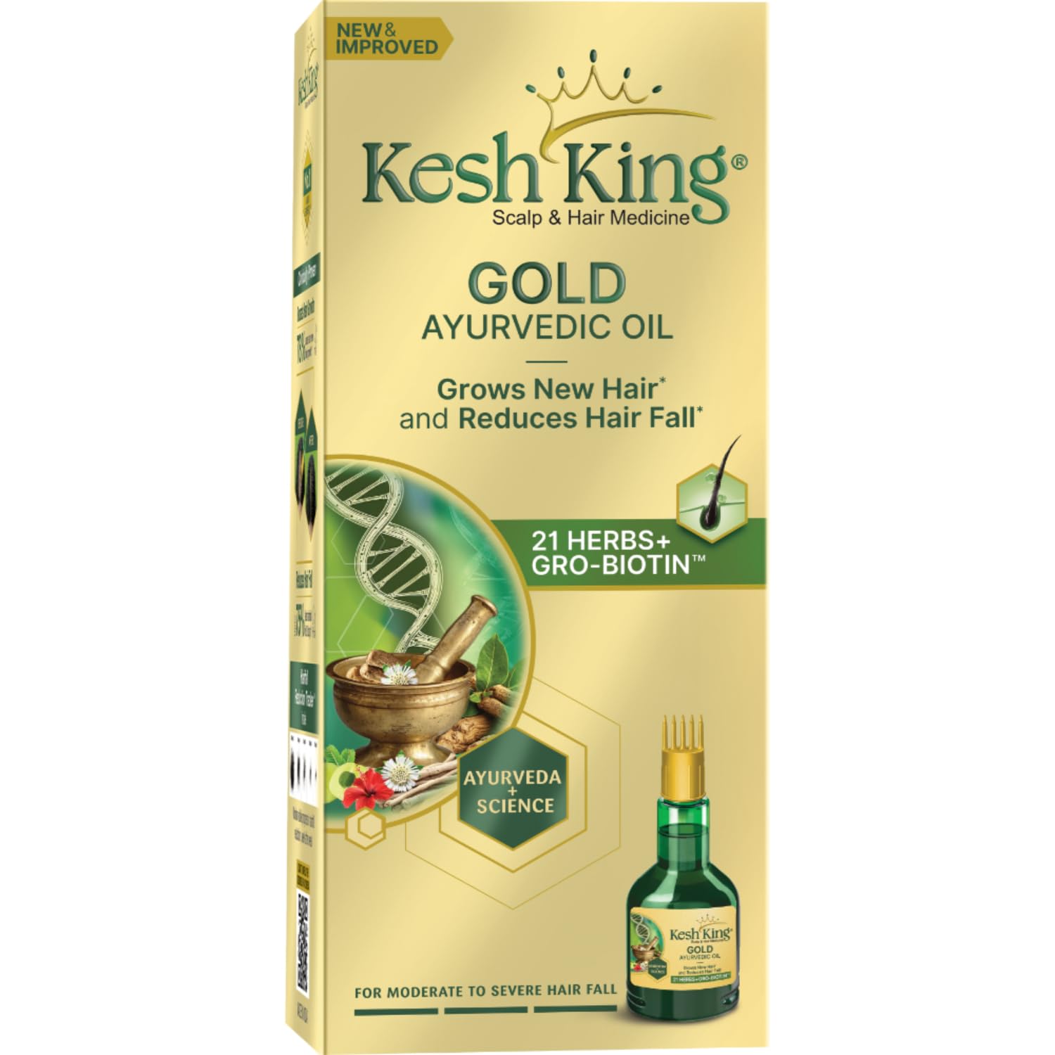 KESH KINGAyurvedic Hair Oil | Herbal Oil with Bhringraj & Amla | Enhance Hair Growth | Reduce Hairfall | Nourishes Scalp | Provides Long & Thick Hair | 10.14 Fl Oz/300ml