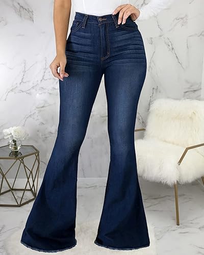 Miniatura 3 de Jeans acampanados para mujer, rasgados, de cintura alta, clásicos, acampanados