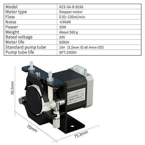 Miniatura 2 de Kamoer KCS 0.0 fl ozmin-4.6 fl ozmin Pequeña bomba peristáltica 24V Motor paso a paso Velocidad ajustable Larga vida útil Bomba de dosificación