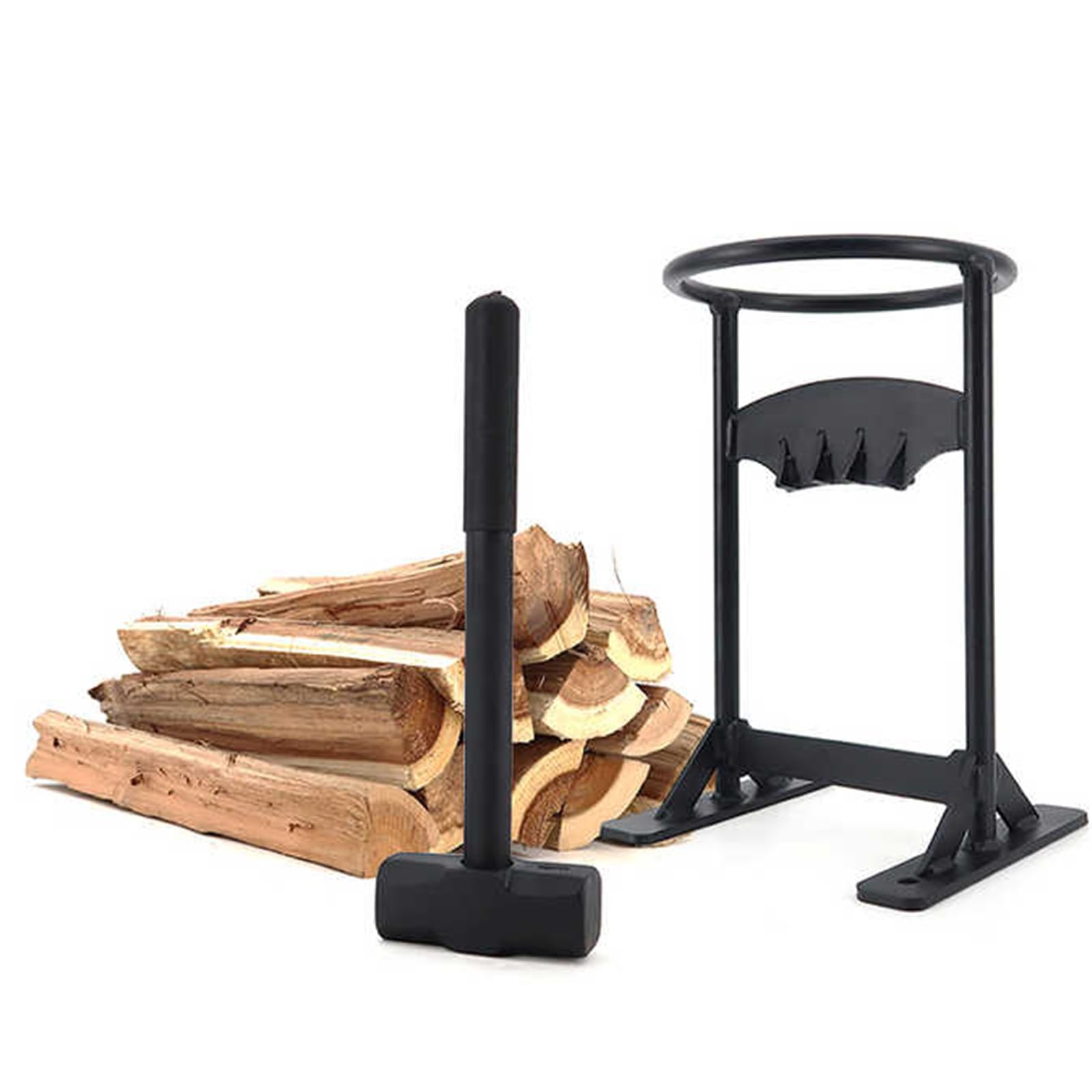 Divisor de madera manual, separador de leña, cascanueces de madera, cuña de separación de madera, divisor portátil, divisor de madera de acero fundido, separador de leña de seguridad para casa y
