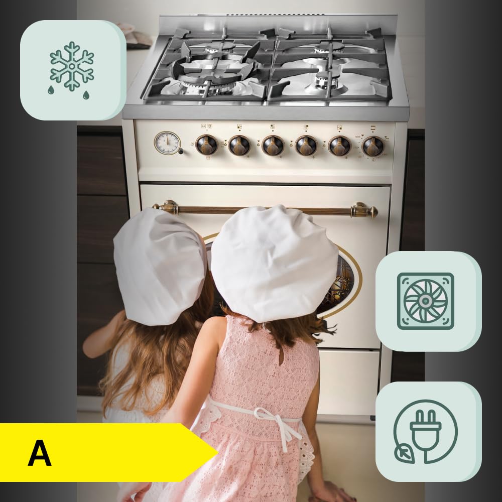 GURARI GCH G 614 CR kuchenka gazowa z piekarnikiem gazowym, 60 cm, obrotowa, analogowy timer z funkcją STOP, szuflada z funkcją Push-Pull, kontrola gazu, Range Cooker, gaz ziemny/propan