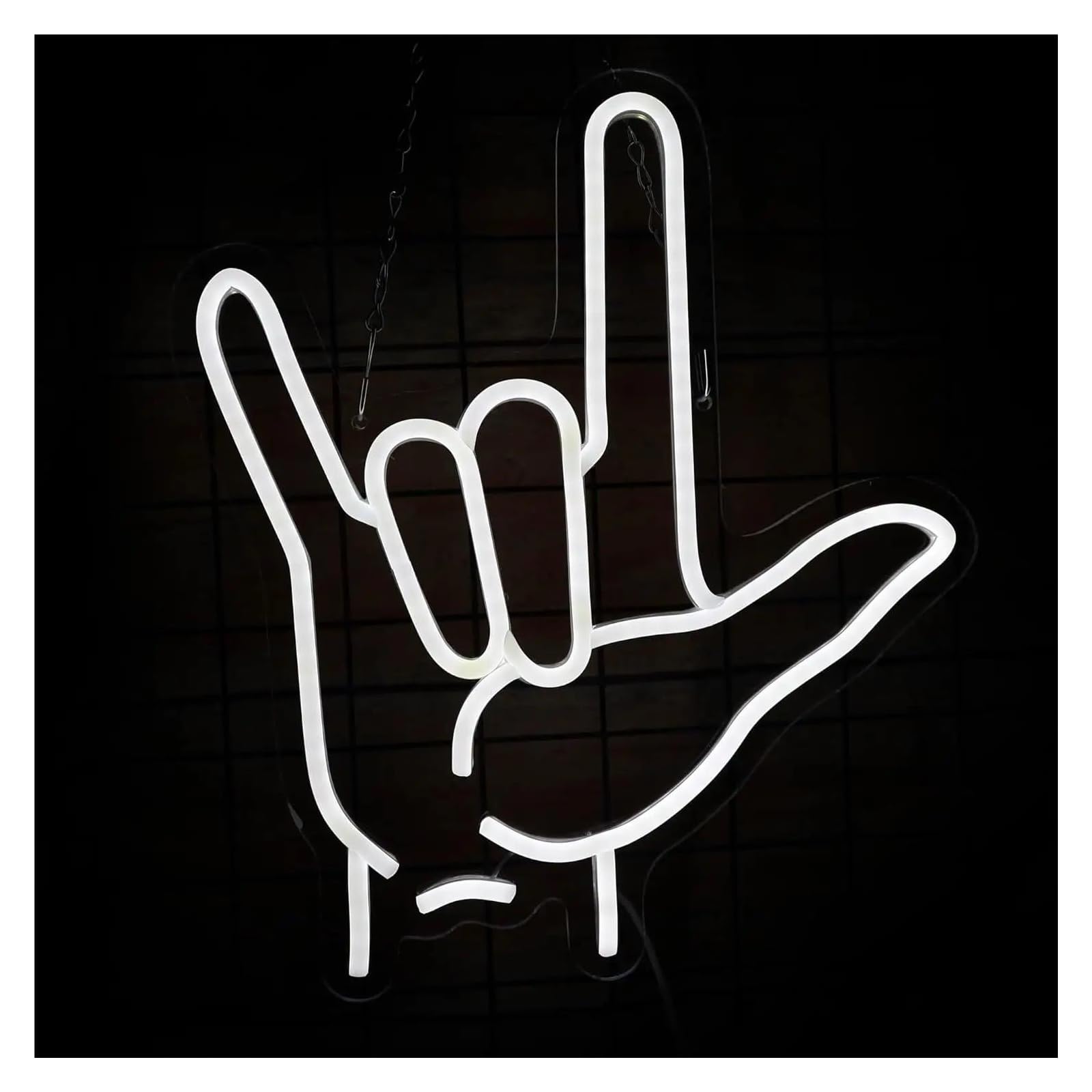 Insegna al Neon Luci Al Neon A Forma Di Mano Rock And Roll Per Bar, Pub, Camera Da Letto, Caverna Dell'uomo, Sala Giochi, Decorazione 36.5x31cm