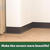 Vista 7 de Bloques de Esquina para Zócalo de 4 Pulgadas de Altura, Autoadhesivos 3 Interiores + 3 Esquinas Exteriores-Conector Entre la Base Cóncava Base