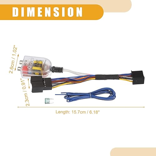 Miniatura 3 de Arnés de cableado de cable para amplificador de subwoofer de radio 70-2105 – convertidor de adaptador en línea de amplificador de coche – para