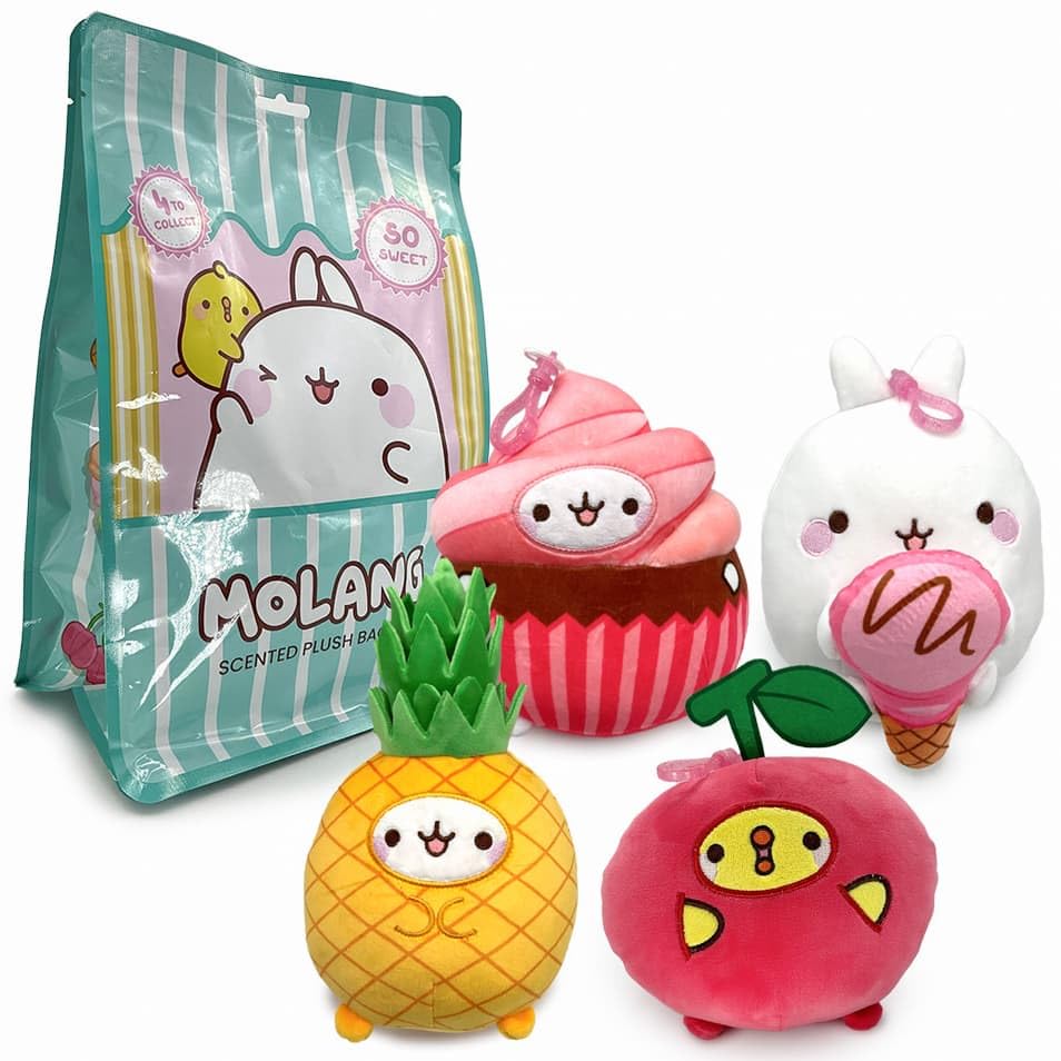 TIGHUP Molang Scented Plush Bag Clip - Assorted (Random Design, You Will Get Pack of 1) - Smells Great, Perfect for Hanging on Your Backpack or Just for Play as a Cute Plush