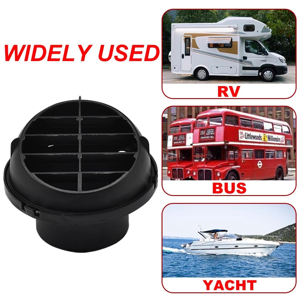 JSCARLIFE 2Pcs Warm Air Vent Outlet,360 °Rotatable Car Heater Duct Hose Pipe Plastic Ducting Heater Air Vent Outlet for Car Auto Bus RV ATV (Circular - Image 4
