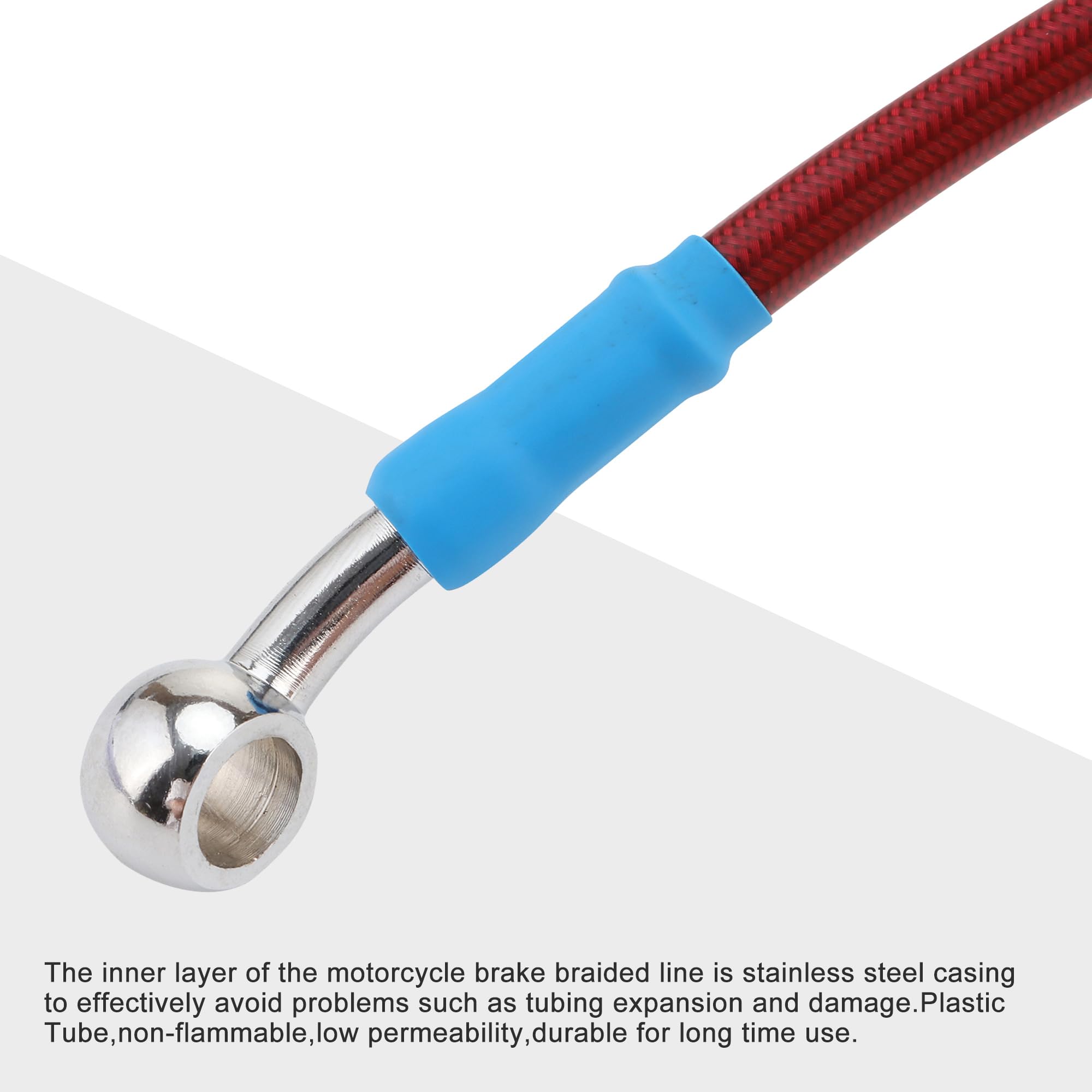 Tubo Freno Moto GOOFIT 90cm M10 | Acciaio Inox Per Pitbike, ATV, Scooter | Colore Rosso - Foto 12