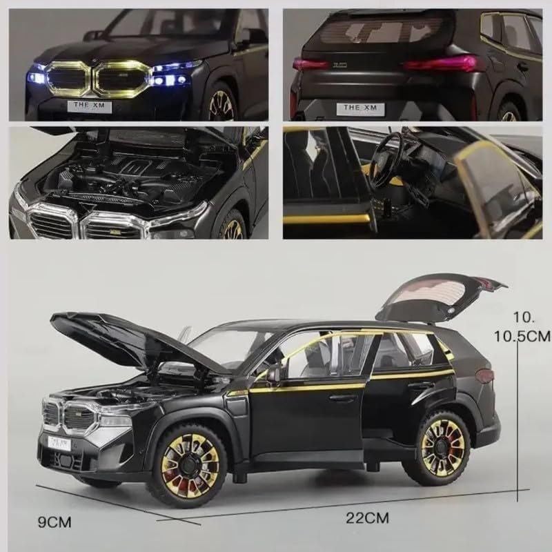 Image of 1:24 B-M-W XM Diecast Metal Pull Back Car with 6 Openable Doors with Sound and Light Toy Decoration car Best Gift Toys for Kids (1:24 B-M-W XM - Black)
